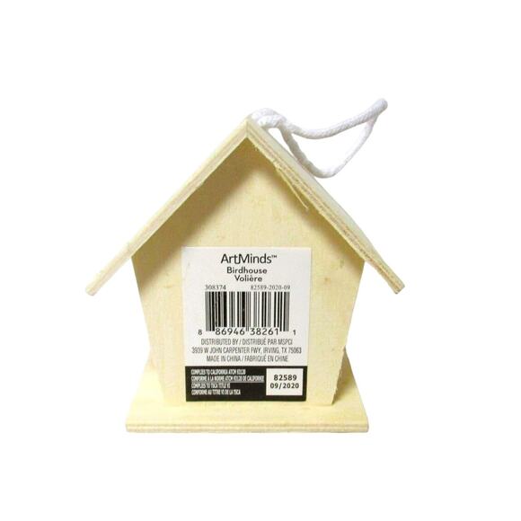 ArtMinds Birdhouse Wood 4 Inches Heart Shaped Opening DIY Crafts Project - Picture 3 of 4